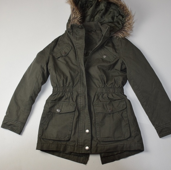 Jou Jou Other - Host Picked🎉- Jou Jou Faux Fur Hood Green Jacket